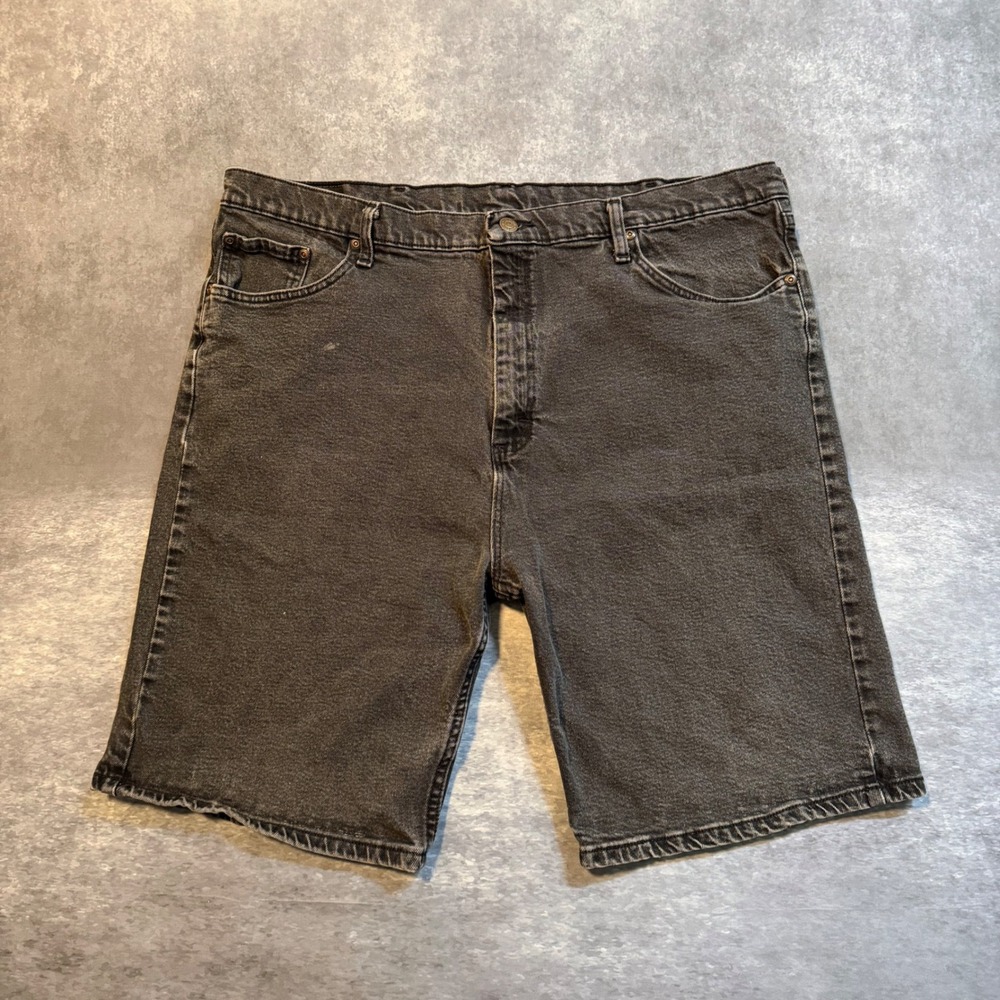 Vintage Wrangler Premium Mens Black Jean Shorts Size 40 Black Wash Grunge